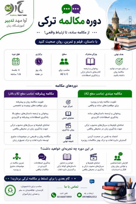 معرفی مهارت هایی که در کتاب A1 ینی استانبول آموزش داده می شود